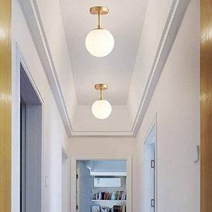 Globe Semi Flush Mount Ceiling Light,Contemporary Mid Century Modern Style Lighting Fixture Gold - EK CHIC HOME