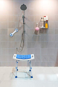 Upgraded EVA Paded Shower Stool Chair with Assist Grab Bar - EK CHIC HOME
