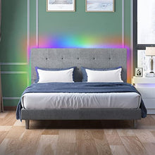 Load image into Gallery viewer, Platform Bed Frame with RGB LED Headboard, Full Size - EK CHIC HOME