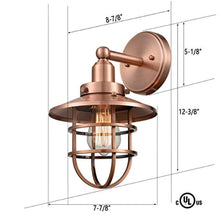 Load image into Gallery viewer, Industrial Vintage Wall Sconce Light with Bulbs, Antique Copper Finish Wall Lights, 2-Pack - EK CHIC HOME