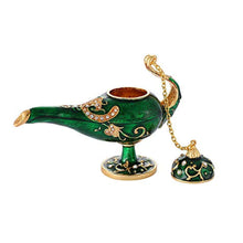 Load image into Gallery viewer, Hand Painted Enameled Aladdin Lamp Hinged Jewelry Trinket Box - EK CHIC HOME