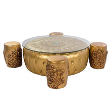 Load image into Gallery viewer, The Lazy Legend Coffee Table Gold Tufted Luxury Furniture - EK CHIC HOME