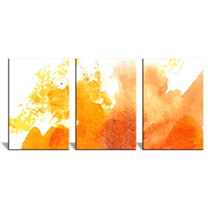 3 Panel Canvas Wall Art - Watercolor Painting - Ready to Hang - 16"x24" x 3 Panels - EK CHIC HOME