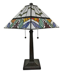 Tall Tiffany Multi Color Mission Table Lamp, 22", Multicolor - EK CHIC HOME
