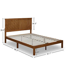 Load image into Gallery viewer, Wood Platform Bed Deluxe Unique Style Design with Headboard, Rustic Pine Finish - EK CHIC HOME