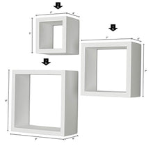 Load image into Gallery viewer, Ballucci Square Cube Floating Wall Shelf, Set of 3, White - EK CHIC HOME