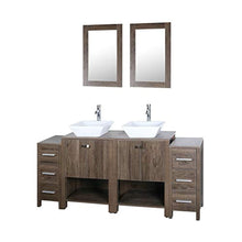 Load image into Gallery viewer, 72&quot; Double Sink Bathroom Vanity Brown MDF Wood Cabinet w/Mirror Faucet and Drain - EK CHIC HOME