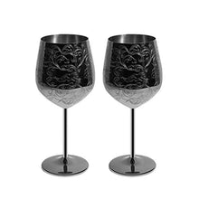 Load image into Gallery viewer, Stainless Steel Wine Glasses  Black Plated Set of 2(17oz) - EK CHIC HOME