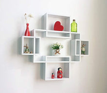Load image into Gallery viewer, Set of 5 Cubes with Free Extra Jewellery Hooks Interlocking Wall Shelf - EK CHIC HOME