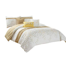 Load image into Gallery viewer, Joy 6 Pieces Ivory/Gold Tree Branches Embroidery Design Bedding Comforter Set - EK CHIC HOME