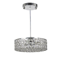 Load image into Gallery viewer, Chrome Finish Metal Shade Crystal Chandelier - EK CHIC HOME