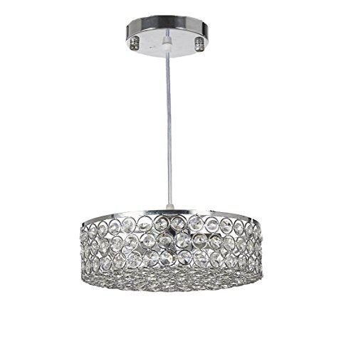 Chrome Finish Metal Shade Crystal Chandelier - EK CHIC HOME