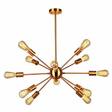 Load image into Gallery viewer, 12 Light Brushed Brass Mid Century Ceiling Lights - EK CHIC HOME