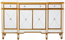 Load image into Gallery viewer, 3-Drawers 4-Doors Gold and Mirror Console - EK CHIC HOME