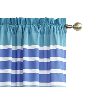 Tampa Shower Curtain,Blue Microfiber Fabric - EK CHIC HOME