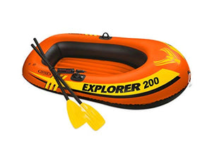 Explorer 200, 2-Person Inflatable Boat Set with French Oars and Mini Air Pump - EK CHIC HOME