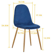 Load image into Gallery viewer, Dining Chairs - Velvet Upholstered Dining Chair with Metal Legs set of 4 - EK CHIC HOME
