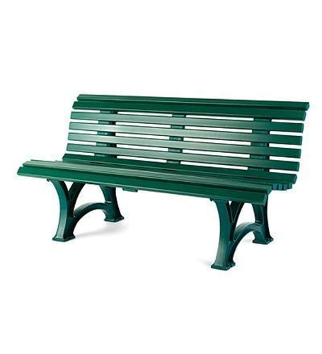 German-Made, Weatherproof Resin Garden Bench, in Green - EK CHIC HOME