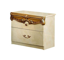 Load image into Gallery viewer, Veda Luxury Glossy Ivory Gold Bedroom Set 5 Classic Made in Italy (Queen) - EK CHIC HOME