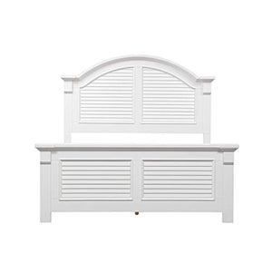 Summer House I Queen Panel Bed, Oyster White - EK CHIC HOME