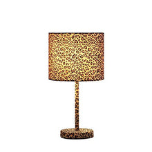 Load image into Gallery viewer, 19.25&quot; Faux Suede Metal Table Lamp in Leopard Print - EK CHIC HOME