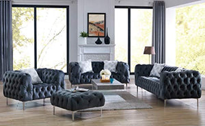 Comfort Plush Tufted 3pc Sofa Set Living Room Furniture - EK CHIC HOME