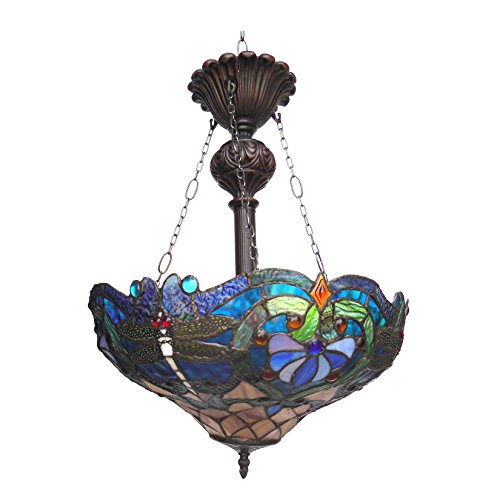 Elizabeth Tiffany Style Victorian 2-Light Inverted Ceiling Pendant - EK CHIC HOME