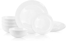 Load image into Gallery viewer, 12-piece Opal Dishes Sets, Plates, Bowls, Service for 4, White - EK CHIC HOME