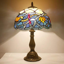 Load image into Gallery viewer, Tiffany Table Lamp Stained Glass Lotus Style Table Lamps Height 18 Inch - EK CHIC HOME