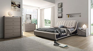 Victoria Leather Contemporary Platform Bed - EK CHIC HOME