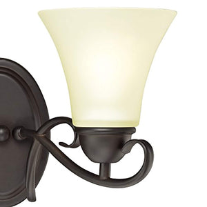 Two-Light Indoor Wall Fixture, Oil Rubbed Bronze Finish with Frosted Glass - EK CHIC HOME