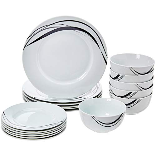 18-Piece Dinnerware Set - Half Moon, Service for 6 - EK CHIC HOME