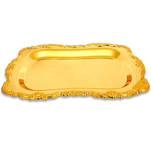 (Pack of 4) 13" x 9.4" Iron Gold Mirror Serving Tray - EK CHIC HOME