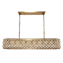 Load image into Gallery viewer, Cassiel Rectangular Crystal Chandelier, Brass - 38.5 inches - EK CHIC HOME