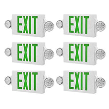 Load image into Gallery viewer, LED Emergency Light &amp; Exit Sign Combo,(Green, 6 Pack) - EK CHIC HOME