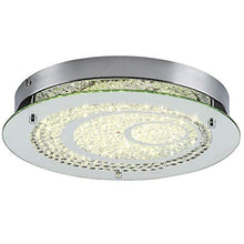 Load image into Gallery viewer, Dimmable LED Flush Mount Ceiling Light, 100W Incandescent Bulbs Equivalent, 10inch Glass Shade Crystal Bedroom Light - EK CHIC HOME
