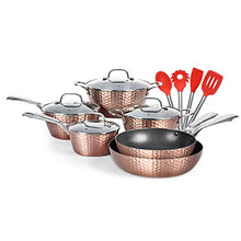 Load image into Gallery viewer, 14 pcs Non-Stick Cookware Set- Hammered -Dishwasher/Oven/Stovetop - EK CHIC HOME