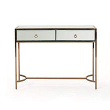 Load image into Gallery viewer, Modern Mirrored Console Table with Finished Stainless Steel Frame in Rose Gold - EK CHIC HOME