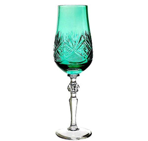 Handmade Crystal Cut Champagne Glasses, Multi-Colored Flutes, Set of 6 - EK CHIC HOME