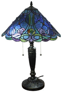 BLUE Tiffany Style Table Lamp 24 In - EK CHIC HOME