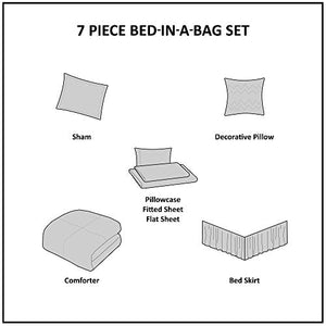 7 Piece Comforter Set Natural  Queen - EK CHIC HOME