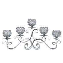 Load image into Gallery viewer, 5 Arms Candelabra Home Holiday Decorative Centerpiece Silver Crystal Candle Holders - EK CHIC HOME