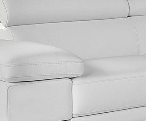 White Premium Italian Leather Sectional Sofa Modern Contemporary (Right) - EK CHIC HOME