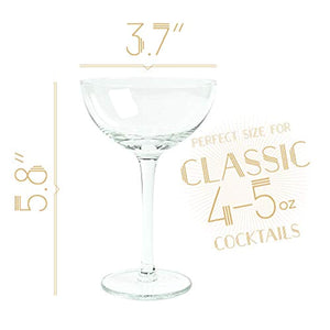 Vintage Crystal Champagne Coupe Glasses | Set of 6 | - EK CHIC HOME