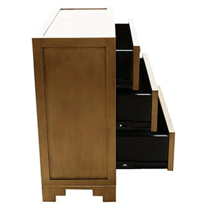 Glam Slam 3-Drawer Mirrored Wood Cabinet Furniture - Gold - EK CHIC HOME