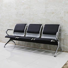 Load image into Gallery viewer, Airport Reception Chairs Waiting Room Chair with Black Leather Cushion - EK CHIC HOME