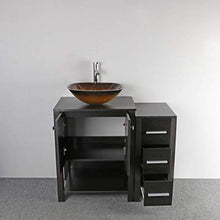 Load image into Gallery viewer, 60&quot; Bathroom Vanity Double Sink Black MDF Wood Cabinet w/Mirror Faucet&amp;Drain - EK CHIC HOME