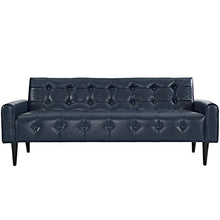 Load image into Gallery viewer, Luxury Button Tufted Bonded Leather Sofa and Armchair Set Blue - EK CHIC HOME