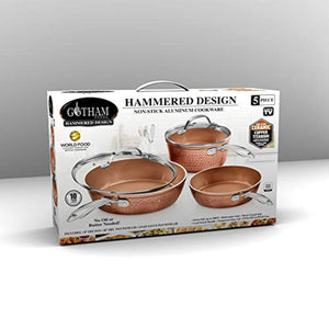 Steel Premium Hammered Cookware – 5 Piece Ceramic Cookware - EK CHIC HOME