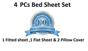 Zebra Print 4PCs Bed Sheet Set Queen Size Genuine 600-Thread-Count - EK CHIC HOME
